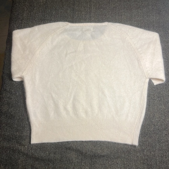 Jacqueline Ferrar Vintage Lambswool Rabbit Angora Shirt Sleeve Sweater EUC - Picture 11 of 11